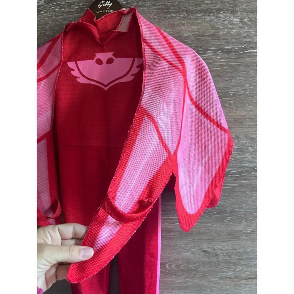 PJ Masks costume Owlette Girl Halloween Deluxe size 3-4 Years pink red